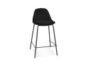BS06550BLBL 5404028337684 Tabouret snack mi-hauteur FENTON MINI en velours noir et pied en métal noir