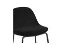 Tabouret snack mi-hauteur FENTON MINI en velours noir et pied en métal noir
