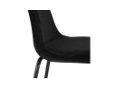 Tabouret snack mi-hauteur FENTON MINI en velours noir et pied en métal noir