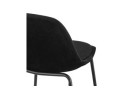 Tabouret snack mi-hauteur FENTON MINI en velours noir et pied en métal noir