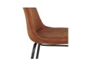 Tabouret snack mi-hauteur GIRON MINI en microfibre brun et pied en métal noir