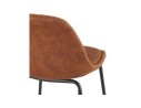 Tabouret snack mi-hauteur GIRON MINI en microfibre brun et pied en métal noir