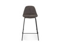 Tabouret snack mi-hauteur GIRON MINI en microfibre gris foncé et pied en métal noir