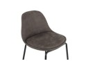 Tabouret snack mi-hauteur GIRON MINI en microfibre gris foncé et pied en métal noir