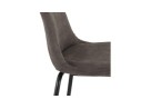 Tabouret snack mi-hauteur GIRON MINI en microfibre gris foncé et pied en métal noir