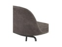 Tabouret snack mi-hauteur GIRON MINI en microfibre gris foncé et pied en métal noir