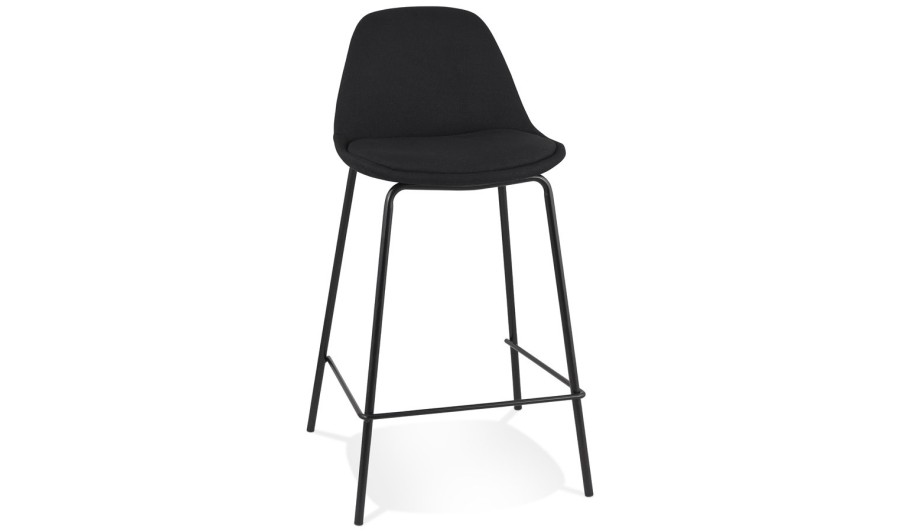 BS06580BLBL 5404028337745 Tabouret snack mi-hauteur BULMA MINI en tissu noir et pied en métal noir BS06580BLBL 5404028337745 Tabouret snack mi-hauteur BULMA MINI en tissu noir et pied en métal noir