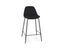 BS06580BLBL 5404028337745 Tabouret snack mi-hauteur BULMA MINI en tissu noir et pied en métal noir