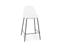 BS06590WHBL 5404028337769 Tabouret snack mi-hauteur PLUMAR MINI en tissu bouclé blanc et pied en métal noir