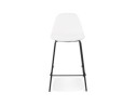Tabouret snack mi-hauteur PLUMAR MINI en tissu bouclé blanc et pied en métal noir