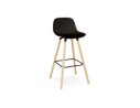 BS06760BL 5404028348420 Tabouret snack mi-hauteur TATSU MINI noir avec pieds en bois naturel