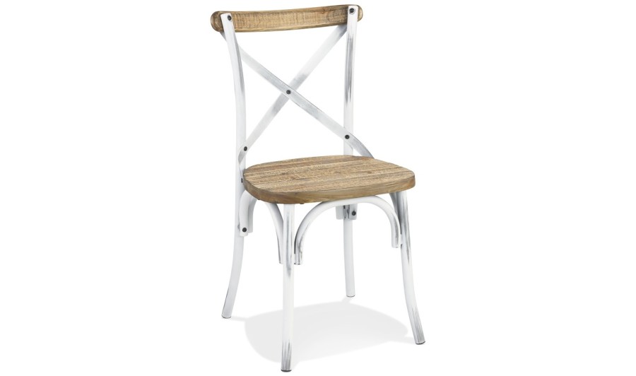 CH03780WAWH 5420072099941 Chaise de cuisine RANCH en bois finition Noyer effet vieilli
