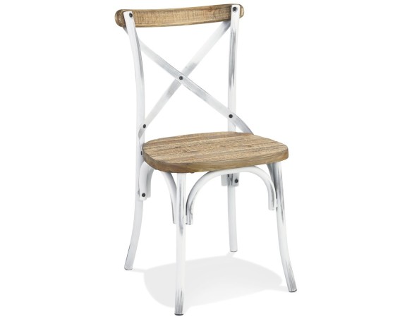 CH03780WAWH 5420072099941 Chaise de cuisine RANCH en bois finition Noyer effet vieilli