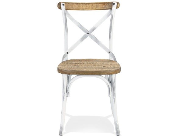 Chaise de cuisine RANCH en bois finition Noyer effet vieilli