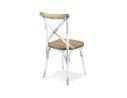 Chaise de cuisine RANCH en bois finition Noyer effet vieilli