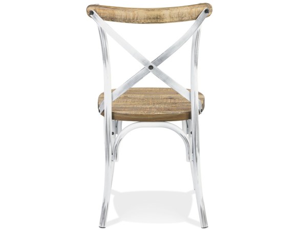 Chaise de cuisine RANCH en bois finition Noyer effet vieilli