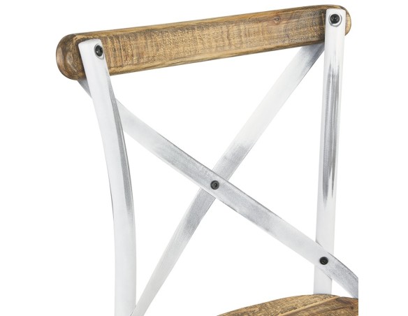 Chaise de cuisine RANCH en bois finition Noyer effet vieilli