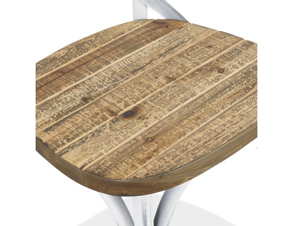 Chaise de cuisine RANCH en bois finition Noyer effet vieilli