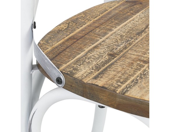 Chaise de cuisine RANCH en bois finition Noyer effet vieilli