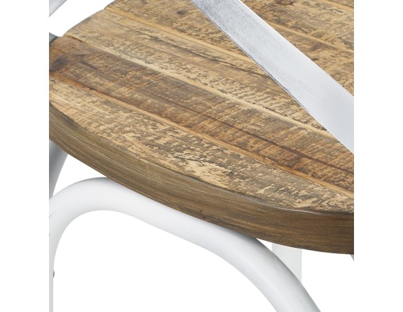 Chaise de cuisine RANCH en bois finition Noyer effet vieilli
