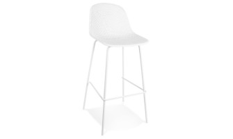 TB00610BL 5404028313862 Tabouret de bar perforé LOKI blanc intérieur / extérieur