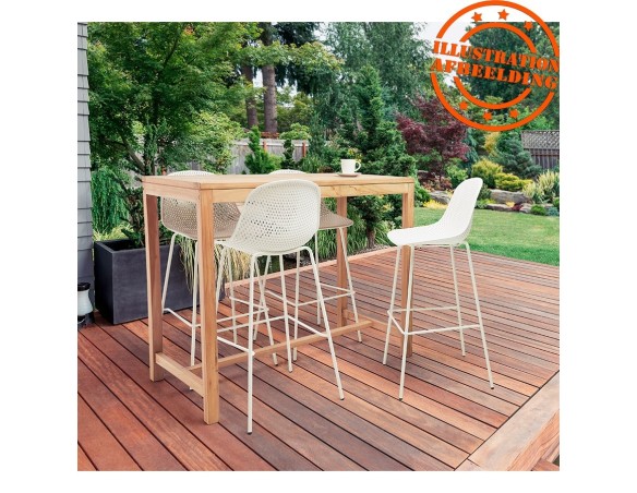 Tabouret de bar perforé LOKI blanc intérieur / extérieur