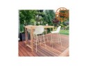 Tabouret de bar perforé LOKI blanc intérieur / extérieur
