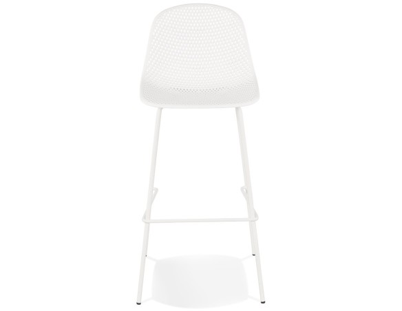 Tabouret de bar perforé LOKI blanc intérieur / extérieur