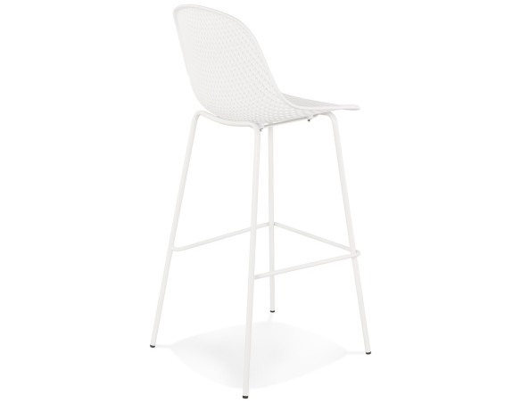 Tabouret de bar perforé LOKI blanc intérieur / extérieur