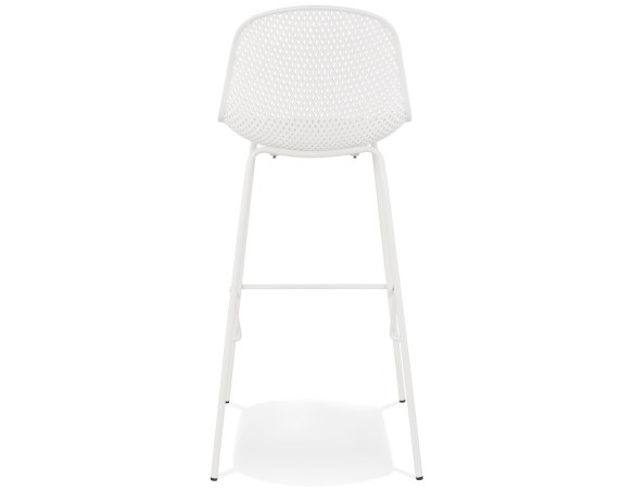 Tabouret de bar perforé LOKI blanc intérieur / extérieur