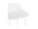 Tabouret de bar perforé LOKI blanc intérieur / extérieur