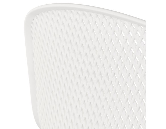Tabouret de bar perforé LOKI blanc intérieur / extérieur
