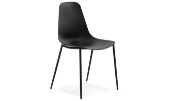 CH05130BL 5404028348093 Chaise intérieur / extérieur FELIZ noire en matière plastique et métal