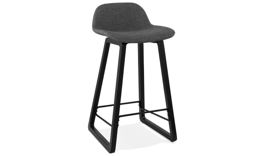 BS02370DGBL 5420072062686 Tabouret snack mi-hauteur BALTIK MINI en tissu gris et pieds en bois noir BS02370DGBL 5420072062686 Tabouret snack mi-hauteur BALTIK MINI en tissu gris et pieds en bois noir