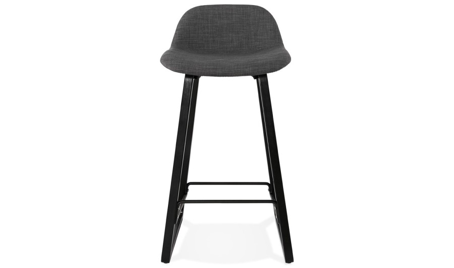 Lot de 4 tabourets de bar KARL design noir pied noir