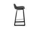 Tabouret snack mi-hauteur BALTIK MINI en tissu gris et pieds en bois noir