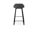 Tabouret snack mi-hauteur BALTIK MINI en tissu gris et pieds en bois noir