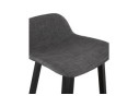 Tabouret snack mi-hauteur BALTIK MINI en tissu gris et pieds en bois noir