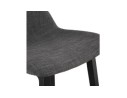 Tabouret snack mi-hauteur BALTIK MINI en tissu gris et pieds en bois noir