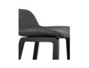 Tabouret snack mi-hauteur BALTIK MINI en tissu gris et pieds en bois noir