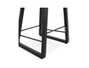 Tabouret snack mi-hauteur BALTIK MINI en tissu gris et pieds en bois noir