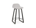 BS02730LGBL 5420072070100 Tabouret snack mi-hauteur BALTIK MINI en tissu gris clair et pieds en bois noir