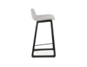 Tabouret snack mi-hauteur BALTIK MINI en tissu gris clair et pieds en bois noir