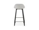 Tabouret snack mi-hauteur BALTIK MINI en tissu gris clair et pieds en bois noir