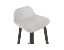 Tabouret snack mi-hauteur BALTIK MINI en tissu gris clair et pieds en bois noir