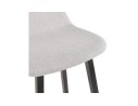 Tabouret snack mi-hauteur BALTIK MINI en tissu gris clair et pieds en bois noir