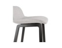 Tabouret snack mi-hauteur BALTIK MINI en tissu gris clair et pieds en bois noir