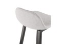 Tabouret snack mi-hauteur BALTIK MINI en tissu gris clair et pieds en bois noir