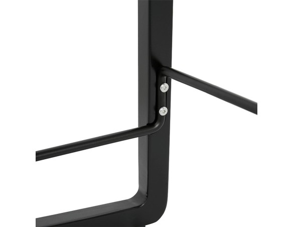 Tabouret snack mi-hauteur BALTIK MINI en tissu gris clair et pieds en bois noir