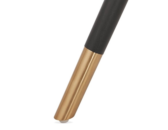 Tabouret snack mi-hauteur CLARISSE MINI en tissu bouloché blanc et 4 pieds en bois noir
